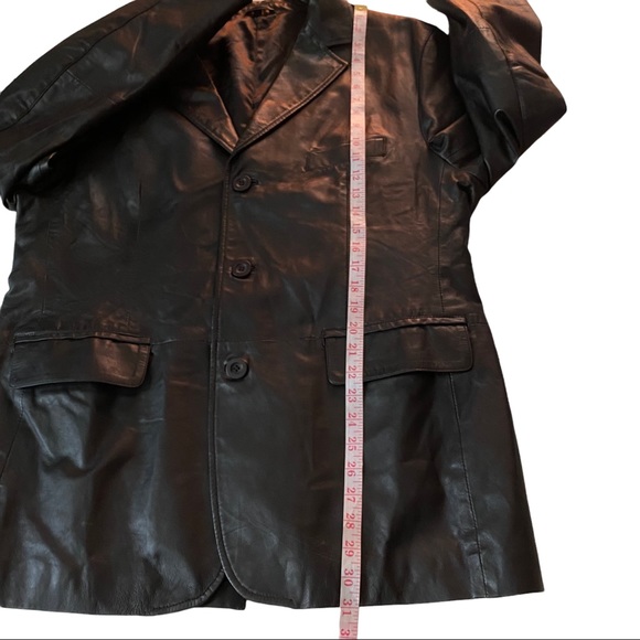 Unbranded Black 3-Button 100% Leather Sports Coat Suit Coat Men’s Euro 54 US 44R - Picture 10 of 11